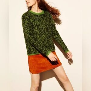 COACH 1941 –   Green and Black Printed Mohair Crewneck Sweater. XS - P2P 20.5”